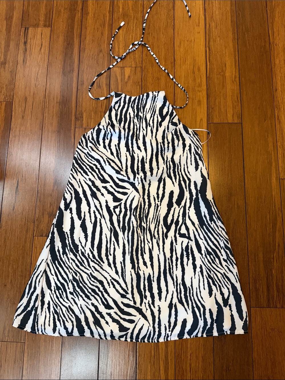 Zebra Print Halter Neck top - Black & White